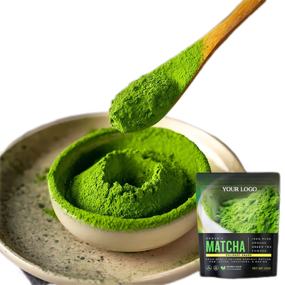 Polvo del té de Matcha del verde de la etiqueta privada 100g para el restaurante