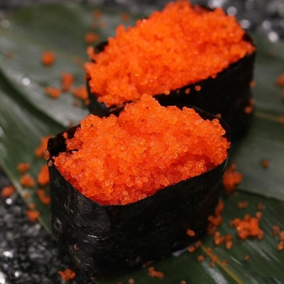 Capelín congelado de las huevas del pez volador del sushi de las huevas de los pescados del capelín de Masago Tobiko