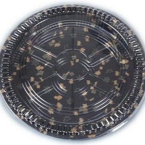La porción de la comida de HACCP PP equipa el sushi plástico negro para llevar Tray With Cover