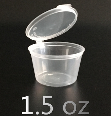taza disponible de la salsa del plástico del vajilla del envase de comida de 50ml 2oz con las tapas