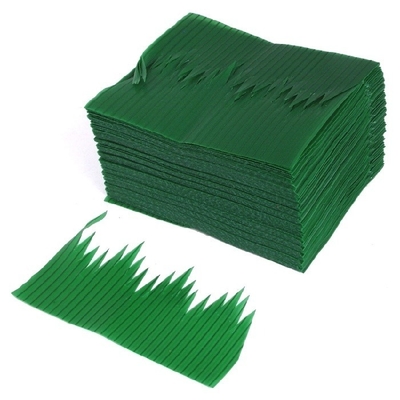 decoración de servicio de las herramientas de la comida verde de la hoja de los 7.5cm hoja plástica del sushi