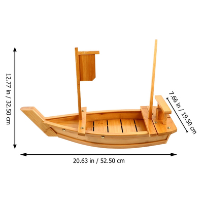 La porción de bambú de la comida del Sashimi japonés equipa el barco del sushi de los 200cm