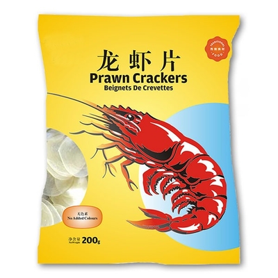 las galletas chinas de la gamba 200g colorearon el microprocesador coloreado bocado blanco rojo de la gamba